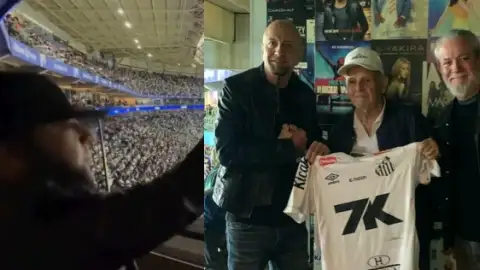 Integrantes do System of a Down acompanham Santos x Ceará no Allianz Parque