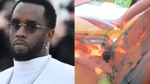 Julgamento de Diddy: Promotores divulgam fotos do carro incendiado de Kid Cudi. Veja!
